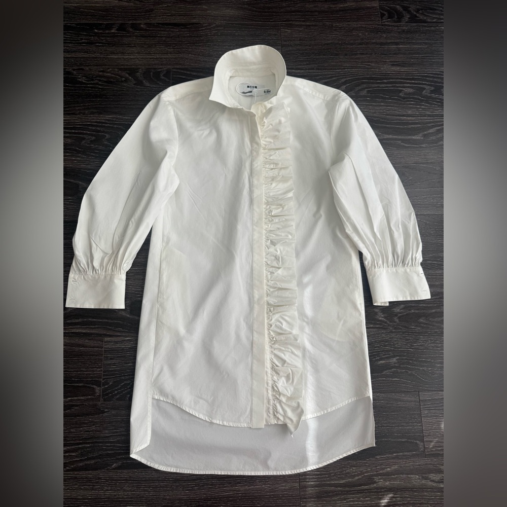 MSGM ruffle detail shirt dress IT 40 - Picture 7 of 9
